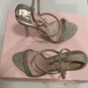 Sophia Webster Rosalind Glittering Silver Heels
